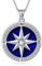 HUKKUN Collier de Boussole en Argent Sterling avec Pierre Naturelle de Lapis Lazuli Bijou de Diplomation.