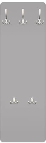 Bilderwelten Garderobe Unifarben 105cm x 34cm Einfarbig Grau Modern Garderobenhaken Garderobenpaneel Flurgarderobe Flur-Möbel Wandgarderobe Holz