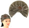 EULAPGOE Damen Turban Hut mit Kristall Brosche 1920s Vintage Turban Hut Glitzer Elastische Kopf Wraps Gatsby Fasching Kostüm Accessoires(Stil 1)