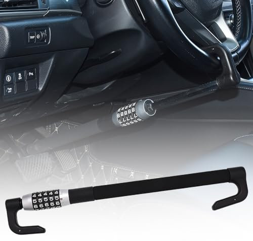 Blueshyhall Auto Lenkradschloss Bremspedal mit Zahlenschloss, Diebstahlsicherung Auto Kupplungsschloss mit 53-80 cm Versenkbarer Haken Wegfahrsperre Auto Pedalschloss Car Anti Theft Pedal Lock