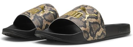 PUMA Leadcat 2.0 Snake Chic, Sandalias deslizantes Mujer, Black Aged Silver, 39 EU