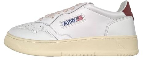 AUTRY Scarpe Sneakers Medalist Unisex in Pelle Bianco e Bordeaux AULW LL68 (Bianco Bordeaux, Sistema Taglie Calzature EU, Adulto, Numero, Media, 40)