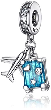 Damen Charms Anhänger 925 Sterling Silber Cubic Zirconia Flugzeuge Charms Beads für Europäischen Armband und Halskette Geburtstag Muttertag