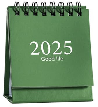 Mini Schreibtisch Kalender Juli 2024 bis Dez 2025,Portable Kleine Desktop Kalender Stehende Flip akademische Jahr Monatskalender für Home Office Tischdekoration und Planung Organisieren (Grün)