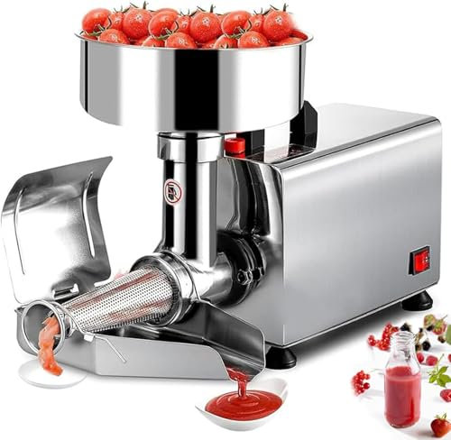 ZWESKUX Electric Tomato Press Tomato Puree Machine Commercial Stainless Steel Milling Press and Strainer, Food Strainer and Sauce Machine, Fruit Juicer,110V
