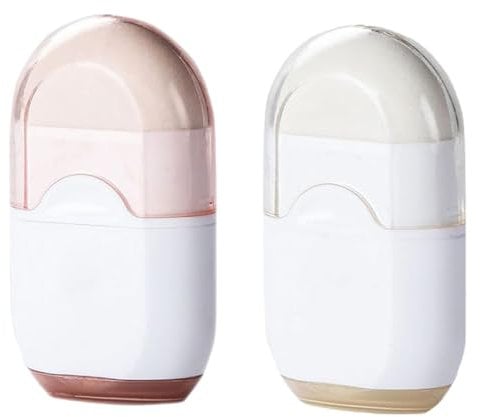 2 Pcs Manual Pencil Sharpener with Eraser & Container, Mini 2-in-1 for Kids, Adults, School, Home, Office - White