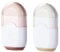 2 Pcs Manual Pencil Sharpener with Eraser & Container, Mini 2-in-1 for Kids, Adults, School, Home, Office - White