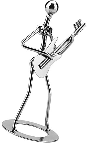 Musiker-Gitarrenspieler-Statue, Musiker-Spieler-Sammelfigur aus Metall, Heimdekoration, Ornamente für Café-Theke