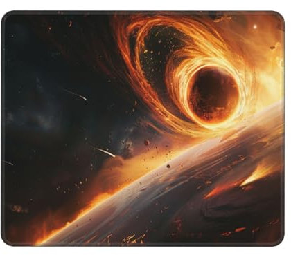 Schreibtischunterlage Schwarzes Loch Motiv, Universum Mousepad XXL 270x210x3mm, Wetterfest Anti-Rutsch Schreibtisch Mouse Pad verbessert Präzision und Geschwindigkeit, Gaming Zubehör für Büro Deko