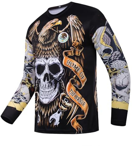 Herren Mountainbike-Trikot, langärmelig, MTB, Offroad-Motocross-Trikot, schnell trocknend, Downhill- und Motocross-Shirts, Mlty004, XXL