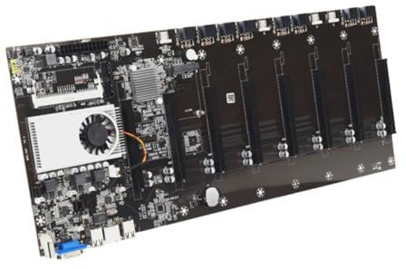 Gatuida Placa Base para Minería De CPU 8 Ranuras Gpu Ddr3 Integrado Vga para Mineros Profesionales Bajo Consumo Energía Color Negro