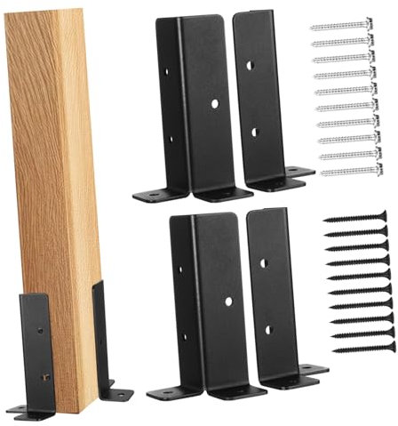 ANDRESLAD 4sets Gazebo Bracket Post Brackets for Deck Railing Wood Fence Post Repair Stakes Kit Metal Pole Support Base