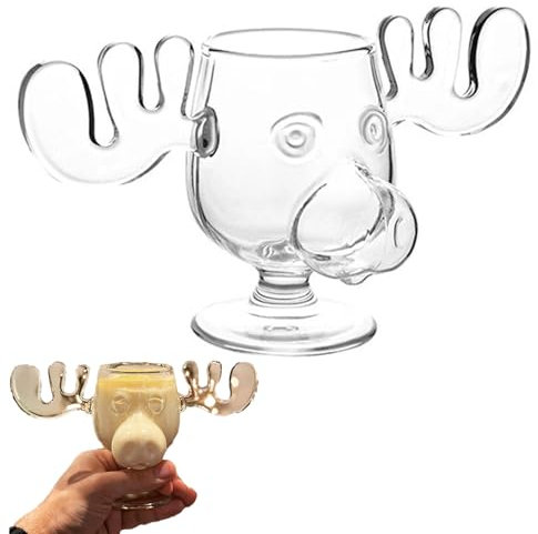 Weihnachtsgläser National Weihnachtsurlaub, Elch Gläser Weihnachtsglas, Elchgläser Christmas Vacation, Kreatives Elch-Schnapsglas Aus Glass, Weihnachtstasse, Moose Mug, Urlaubsgeschenke (1 PCS)