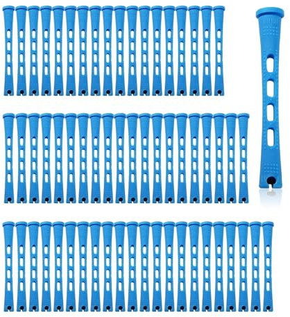 Honicemar 60 Stück Dauerwellen Wickler Set – 0,35 Zoll Klein Kaltwellenstangen, DIY Lockenwickler Curler Haarwelle Stangen für Das Styling zu Hause Oder für Den Salon Einsatz