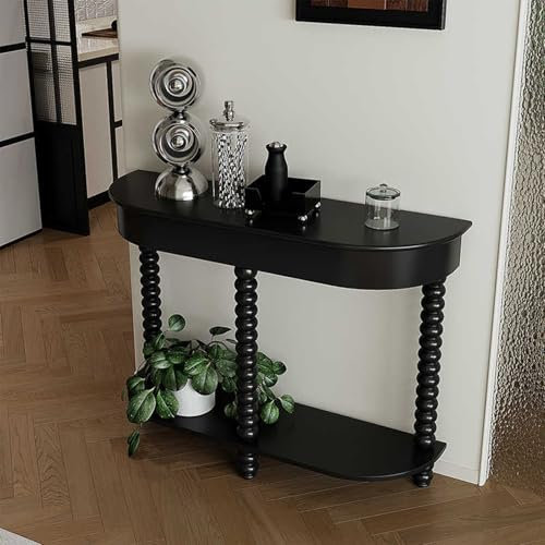 ZARUX Table Console en Massif Table d'Entrée Bout de Canapé Polyvalente Tables de Salon Vintages d’entrée de Couloir Industrielle de Style Moderne