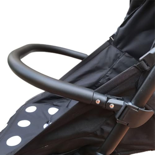 Arceau de sécurité pour poussette, accessoires pour BBZ Yoyo Accoudoir en cuir silicone alliage d'aluminium, 42,5 x 6,5 x 34 cm