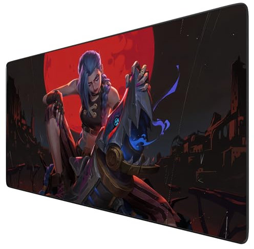 Telabakolu League of Legends Arcane Tapis de Souris, Anime Mousepad XXL | Grand Tapis de Bureau imperméable - Base en Caoutchouc antidérapant, résistant à l'usure (80 x 30 cm)