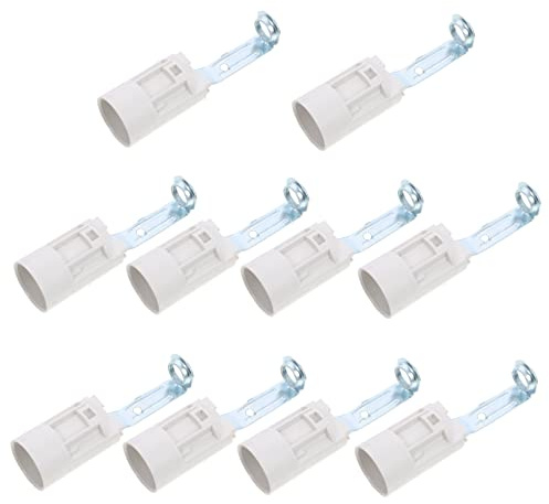 Portalampade E14 10 Pezzi Supporto per Lampada a Candela Bianco | Plastica, Lega di Zinco e Rame, Filettatura Robusta, Installazione Semplice, per Camere e Parete