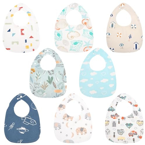 Vicloon Baby Lätzchen,Weiche Absorbierende und wasserdicht Halstücher Sabberlätzchen Spucktücher Babys mit Druckknopf für Baby Jungen und Mädchen Kleinkinder