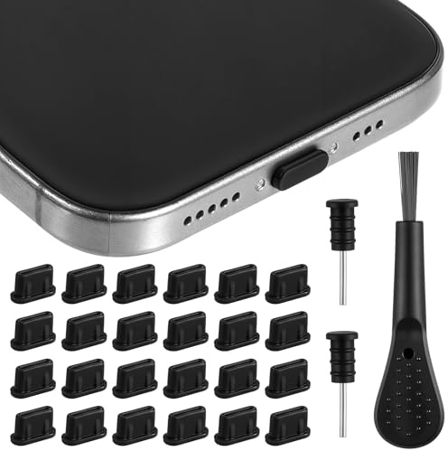 LIQWEI 24 Stück Handy Staubschutz Stöpsel Kit, USB C Staubschutz USB C Stopfen Staubschutzhülle Handy-Lautsprecher Staubschutzhülle Abdeckung Dust Reiniger Silikon Für Meiste Typ-C Handy Tablet Zubehö