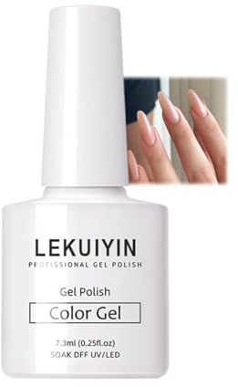 Pink Strawberry Crystal Nail Polish, Jelly Translucent Nails Varnish, Quick Dry Nail Art Polish No UV Needed, French Manicure gel for Women at Home 7.3 ML