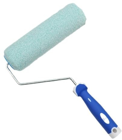 Manchons de rouleau anti-chute polyvalents de 9 pouces avec poignée ergonomique pour outil de peinture de finition coquille d ' œuf sans couture Rouleau en microfibre haute densité pour peinture