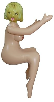 Sadodo Aufblasbare weibliche Figur sitzende Dame Requisite PVC lebensgroß Neuheit Party Zubehör für Junggesellenabschied