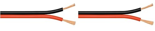 goobay 67728 Cable enceinte hifi 10 mètres - Cable 2x0.75mm2 avec conducteur - Câble Audio avec Marque de Polarité rouge - noir (Lot de 2)