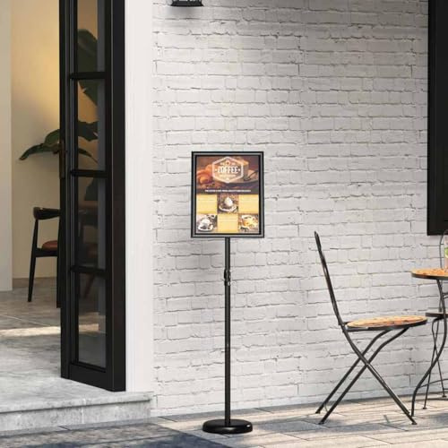 Ziaphsol Messestand Schwarz 25 x 25 x 125 cm Aluminium, höhenverstellbares Präsentationssystem für Messestand display, Ausstellung, marketing Theke, Informationsstand