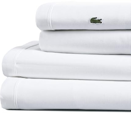 Lacoste Parure de lit, Blanc, Grand lit