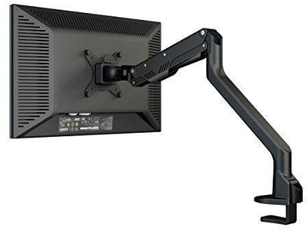 ThingyClub - Staffa con molla a gas da fissare alla scrivania per monitor da 10-30” nero Black Single Arm