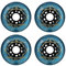SzBlaZe 88A PU Verschleißfeste Gleitfsk Inline-Skate Ersatzräder ohne Lager (4 Stück) 72 mm, 76 mm, 80 mm für Inline-Skate, Wave-Board, Caster Board, Street Surf, Blau, 76mm