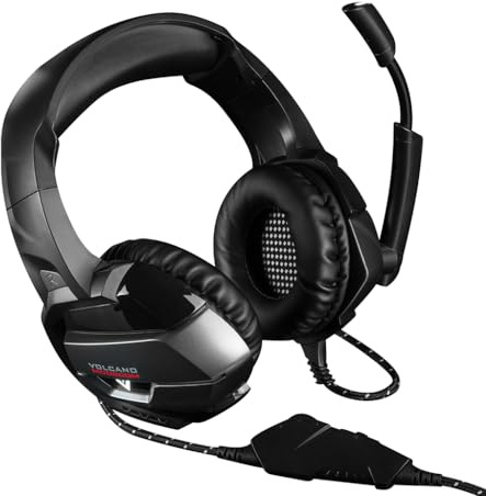 Modecom Volcano MC-859 Bow Gaming-Kopfhörer Schwarz | Leichtes Design Over-Ear Headset für PC & Laptop | USB-Anschluss mit Mikrofon | RGB-Beleuchtung & Ergonomische Polsterung | Pro Gamer Gear