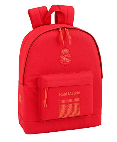 Real Madrid CF Mochila Grande con Funda Ordenador, 43 cm, Rojo