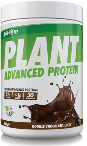 Per4m Plant Protein, veganes Pflanzenprotein, vollständiges Aminosäureprofil aus Pflanzenquellen, unterstützt Muskelaufbau & Erholung, für Kraft & Schnelligkeit täglich – Doppelschokolade – 900g