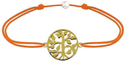 LES POULETTES BIJOUX - Bracelet Lien Arbre de Vie Plaqué Or - Orange