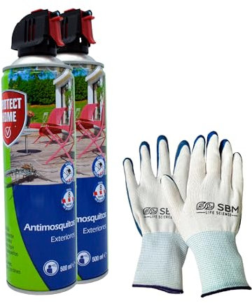 PROTECT HOME antimosquitos Exteriores, insecticida persistente para Balcones, terrazas y Jardines, Ideal para Mosquitos Tigre y Moscas, 500 ml (Pack de 2)