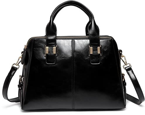 VASCHY Borsa Donna,Borse Donna PU Pelle Borse a Mano Borsa Donna Tracolla Borsa Bauletto Donna Borsetta Donna Ufficio Scuola Lavoro Nero