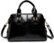 VASCHY Handtasche Damen, Kunstleder Henkeltasche Elegant Schultertaschen Arbeit Ledertasche Mode Frauen Tote Shopper mit dreifachen Fächern Ledertasche Schwarz