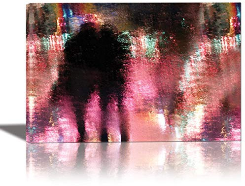 EuroGraphics Kunstdruck auf Leinwand, Motiv Regen über dem Funfair, 61 x 91 cm, Schwarz/Blau/Grau/Grün/cremefarben
