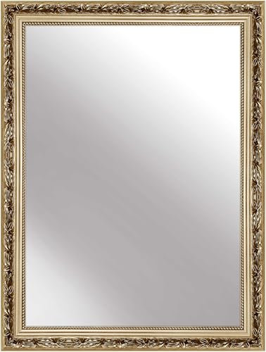 nielsen HOME Wandspiegel, 50 x 70 cm, Holz, Gold Glanz, Spiegel für alle Wohnbereiche, Hoch- & Querformat, anpassbare Aufhänger, Francesca