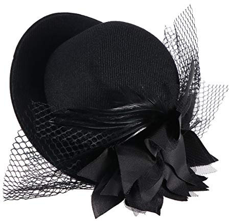 BESPORTBLE Haarklammer Mesh-Schleier-Haarspange Mini-Hut-Fascinator-Clip Gothic Hut Haarspange Blumenhut Mini- Top- Hut- Faszinator Haarcliphüte Für Frauen Charmant Bankett