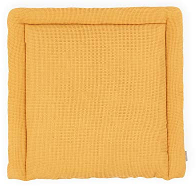 KraftKids Wickelauflage in Waffel Piqué mustard, Wickelunterlage 78x78 cm (BxT), Wickelkissen