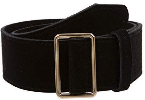 Damen Gürtel, 5,1 cm breit, hohe Taille, durchziehbar, ohne Löcher, Wildleder - Schwarz - XS/S 66/71 cm