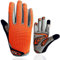FINGER TEN Fahrradhandschuhe Kinder MTB Fahrrad Freizeit Vollfigner mit Gel rutschfest Wert 1 Paar Orange S, Radsport Skatehandschuhe für Sommer Jungen Mädchen 2-11 Jahre