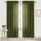 DWCN Olivgrüne transparente Gardinen halbtransparente Voile-Vorhänge für Schlafzimmer und Wohnzimmer, 132,1 x 213,4 cm lang, 2er-Set