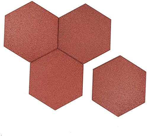 RevTime Sechseckige Gummi-Pflastersteine, 26,7 cm, 1,9 cm dick, für Gartenpflaster, Terrassenbodenfliesen, Terrassenbodenmatten, Rasen-Trittsteine, Terrakotta, 20 Stück