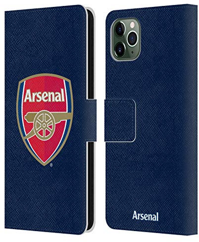 Head Case Designs Officially Licensed Arsenal FC Full Colour Blue Crest 2 Leather Wallet Case Compatible With Apple iPhone 11 Pro Max