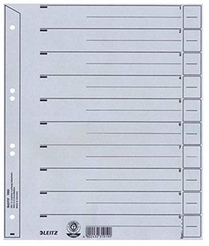 Leitz Trennblätter 1650 Karton grau Trennblatt Register Ordner Unterteilung (5)