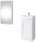 Planetmöbel Waschbecken mit Unterschrank 45 cm inkl. Keramikwaschbecken und Spiegelschrank 40 cm, Gäste WC Badmöbel Set, weiß matt